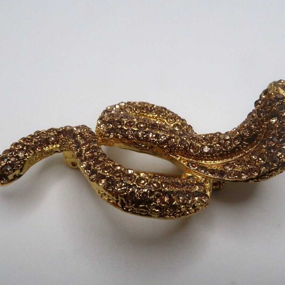 Vintage Large Rhinestone COBRA Snake Brooch Pin 7… - image 12