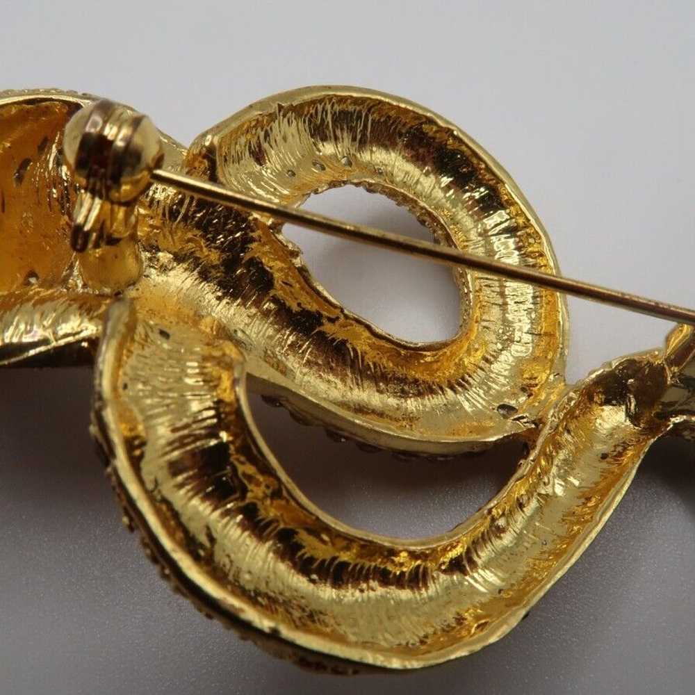 Vintage Large Rhinestone COBRA Snake Brooch Pin 7… - image 4