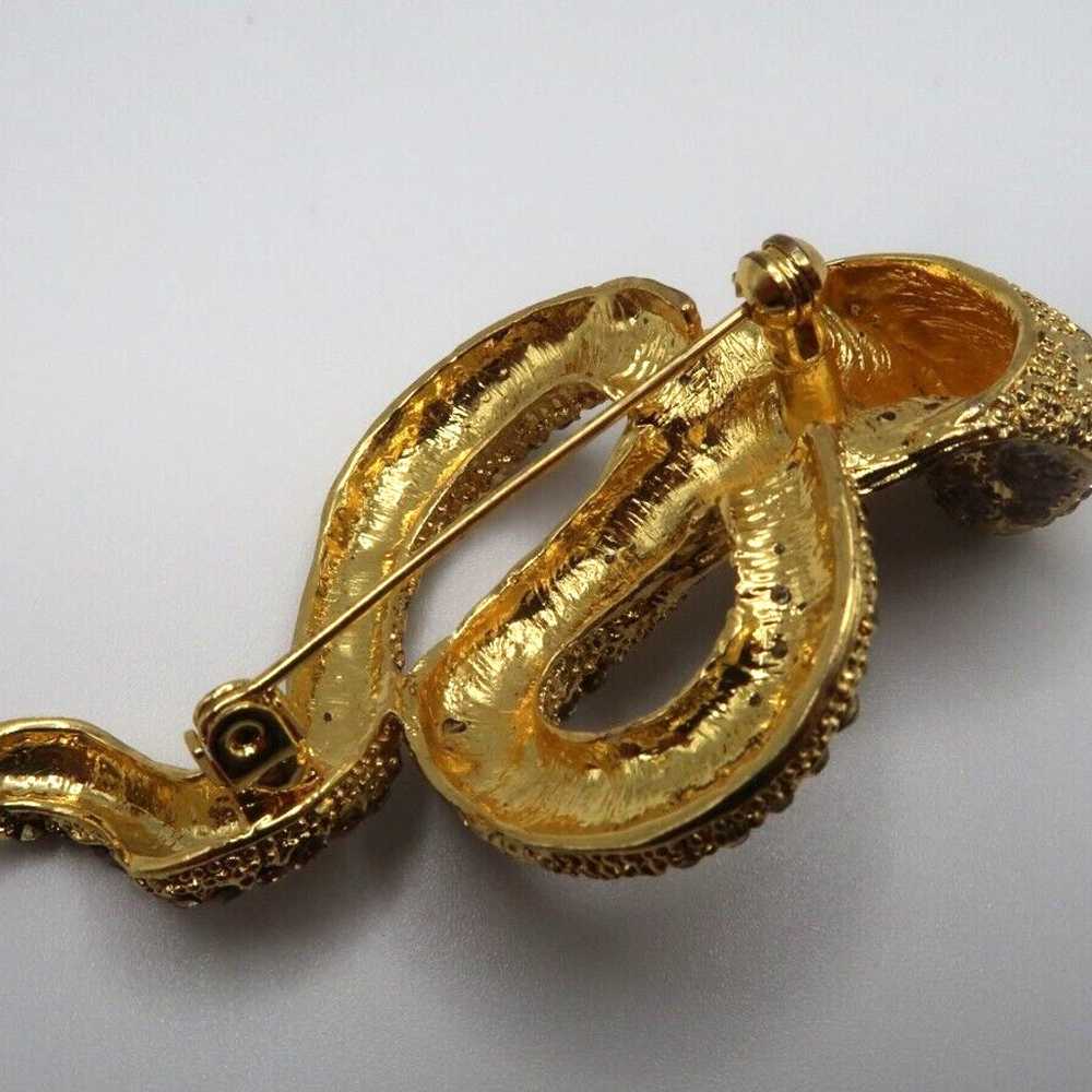 Vintage Large Rhinestone COBRA Snake Brooch Pin 7… - image 7