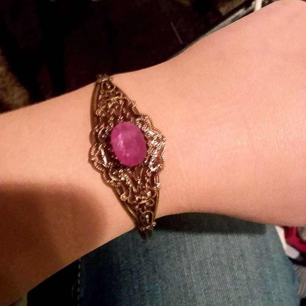 Real Ruby Cuff Bracelet - image 2