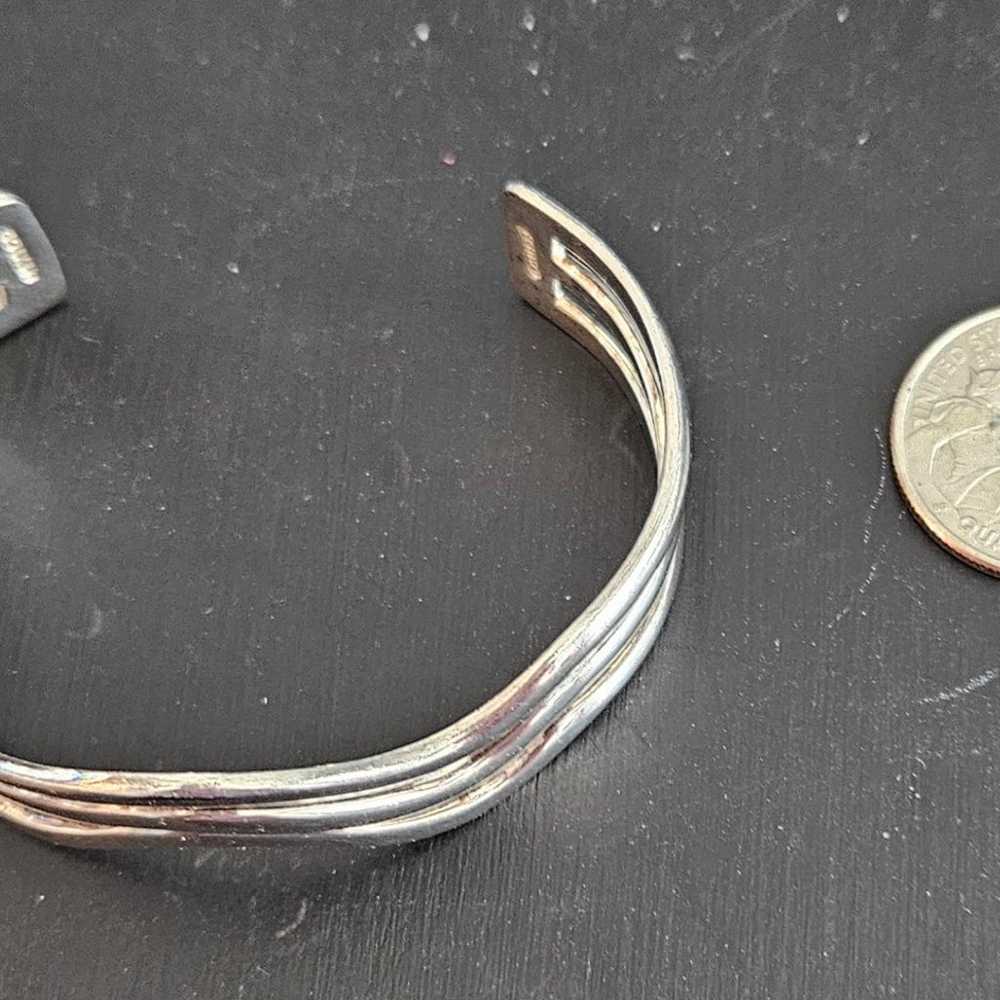 Vintage Sterling Silver Mexican Cuff Bracelet - image 9