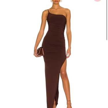 Nookie Aria One Shoulder Gown - Chocolate (M)