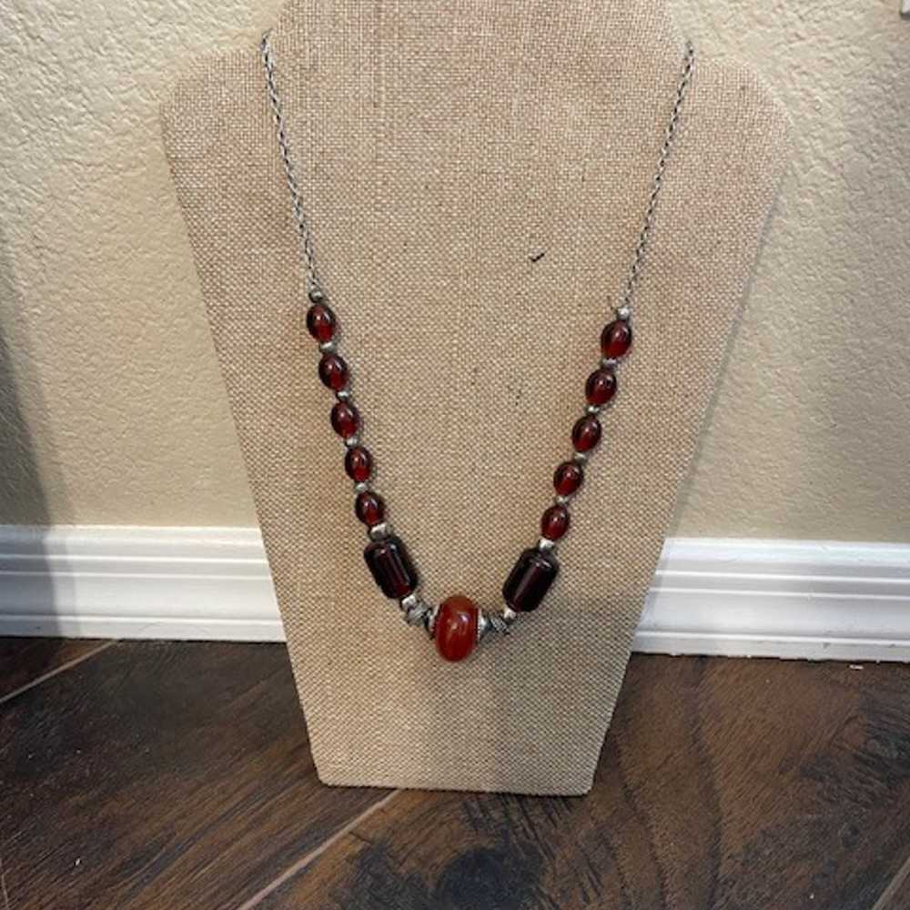 Vintage Tribal Carnelian Necklace - image 1