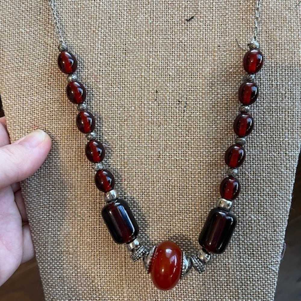 Vintage Tribal Carnelian Necklace - image 2