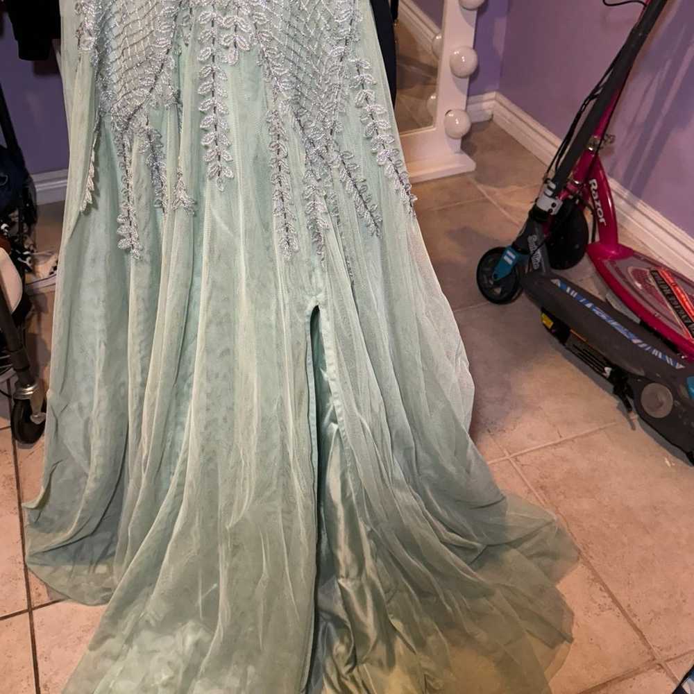 Macy’s sage green prom dress - image 3