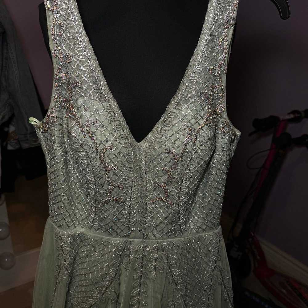 Macy’s sage green prom dress - image 4