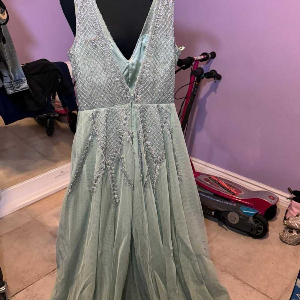 Macy’s sage green prom dress - image 6