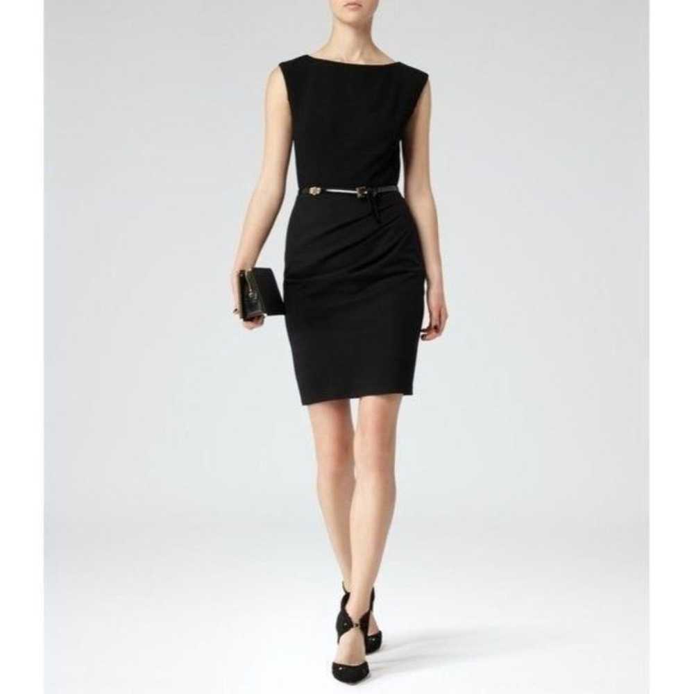 Reiss Black Colorado Textured Jersey Dress 8 - image 1