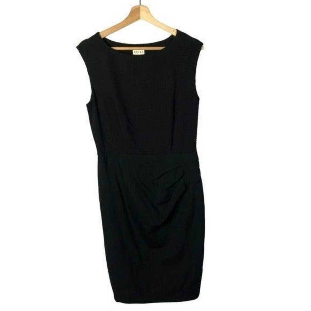 Reiss Black Colorado Textured Jersey Dress 8 - image 2