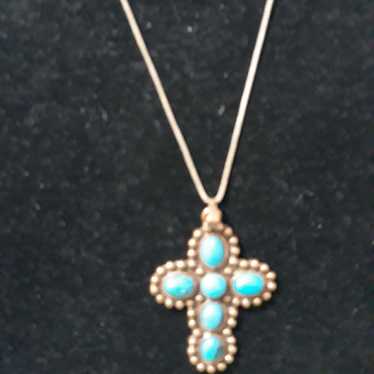 Vintage turquoise copper sterling silver