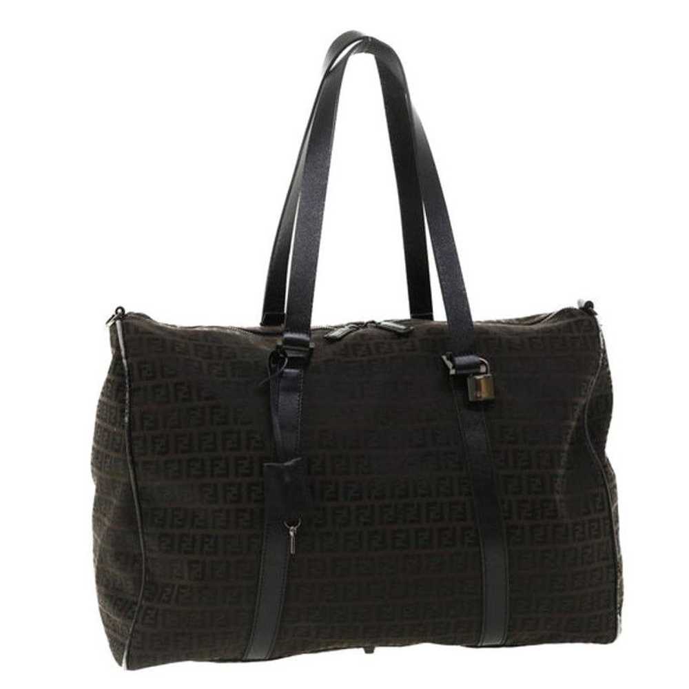 Fendi FENDI Zucchino Canvas Boston Bag Black - image 1