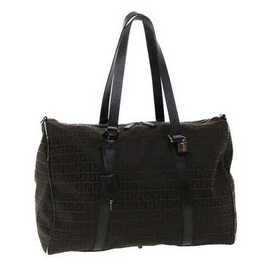 Fendi FENDI Zucchino Canvas Boston Bag Black - image 1