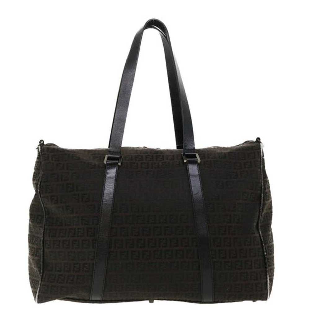 Fendi FENDI Zucchino Canvas Boston Bag Black - image 2