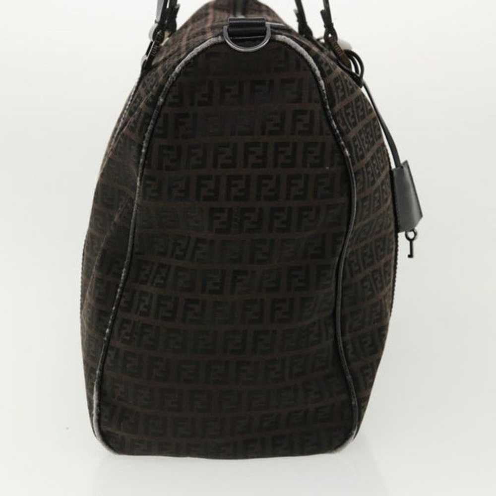 Fendi FENDI Zucchino Canvas Boston Bag Black - image 5