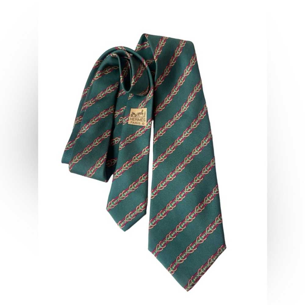 Hermes HERMÈS Silk Pattern Tie - image 1