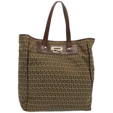 Fendi FENDI Zucchino Canvas Hand Bag Brown