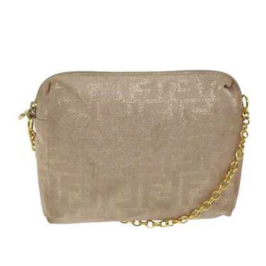 Fendi FENDI Chain Zucca Canvas Shoulder Bag Beige - image 1