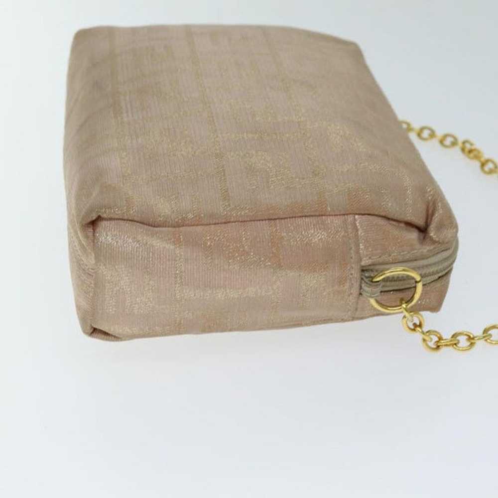 Fendi FENDI Chain Zucca Canvas Shoulder Bag Beige - image 3