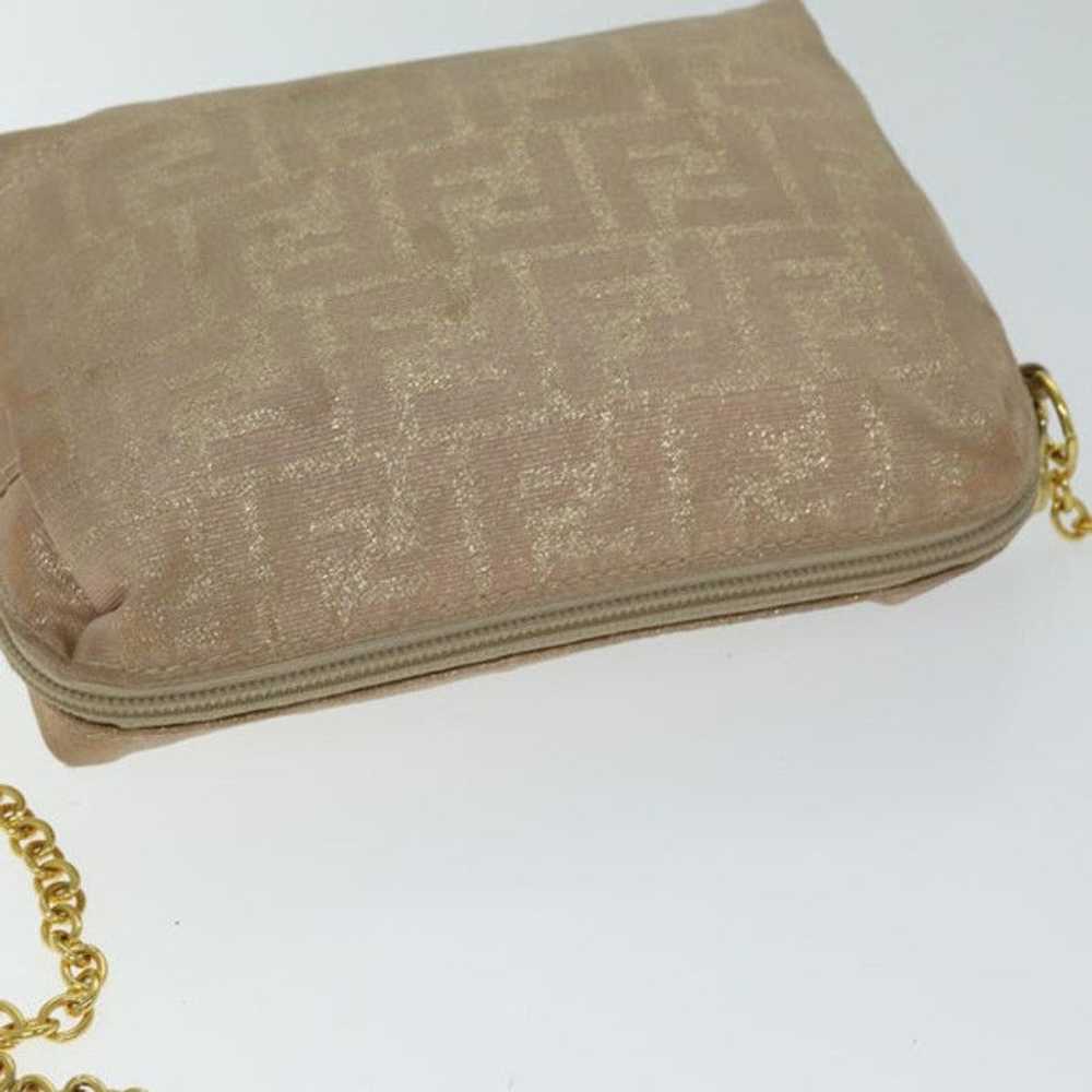 Fendi FENDI Chain Zucca Canvas Shoulder Bag Beige - image 6