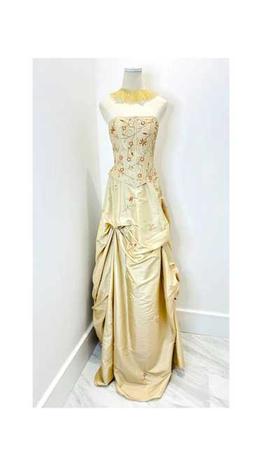 Vintage Sue Wong Nocturne Champagne Corseted Gown