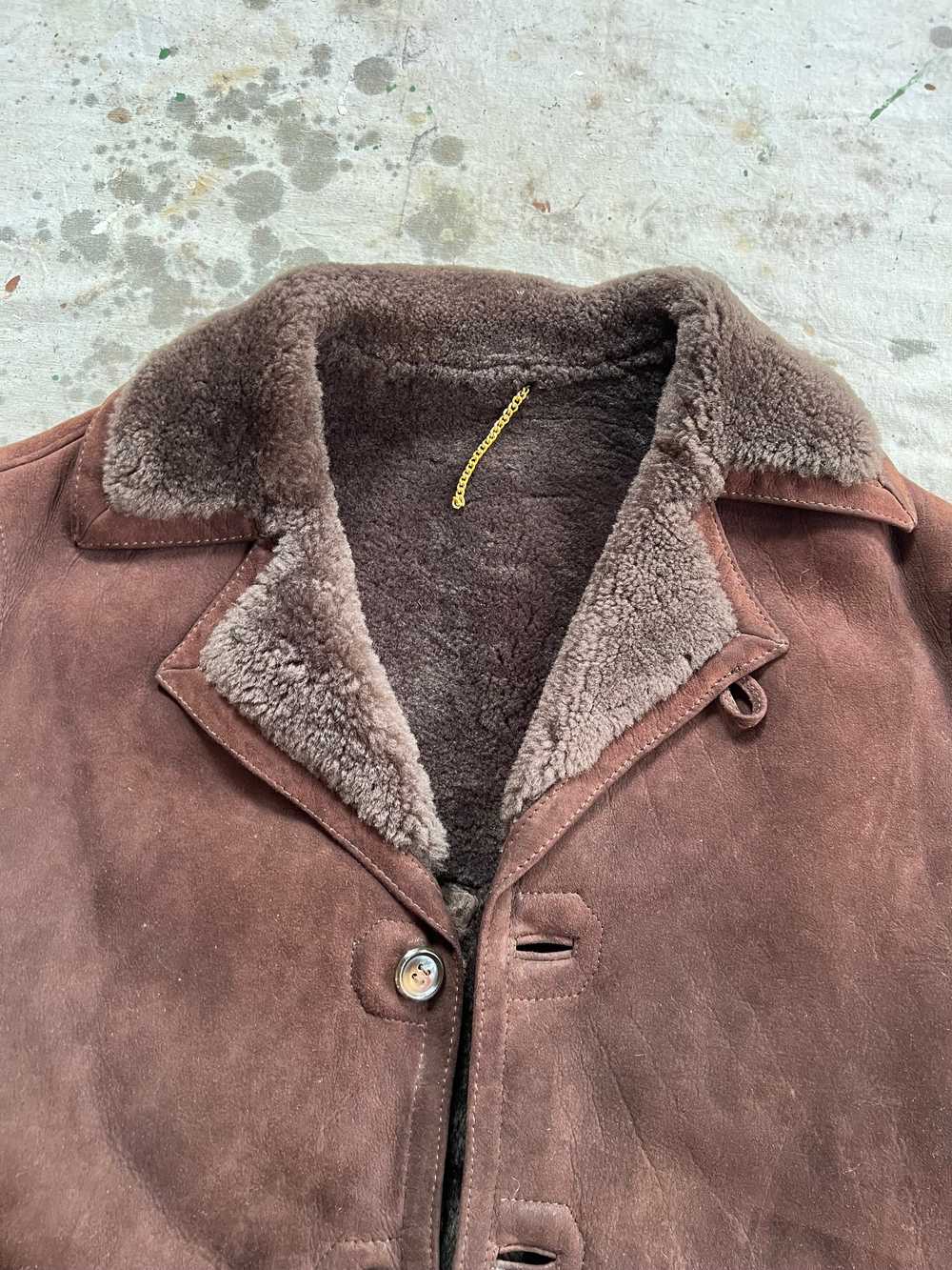 90’s suede shearling coat - image 3