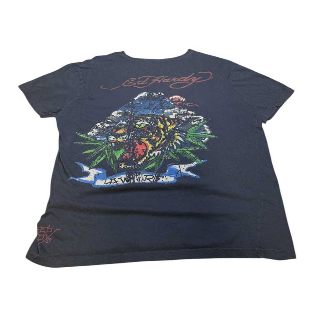 Ed Hardy Y2k grunge gray Ed Hardy graphic tee siz… - image 2