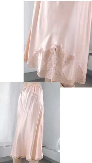 petal pink 40s silk lace slip skirt