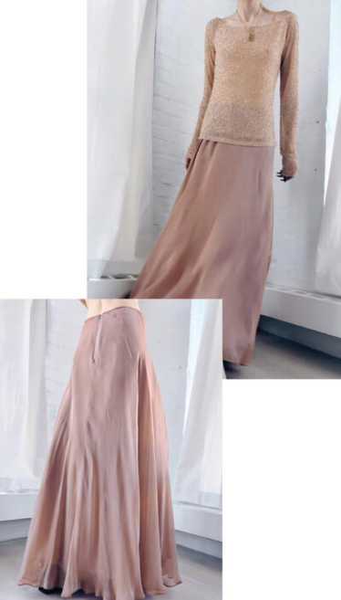 iridescent silk chiffon sunset maxi skirt