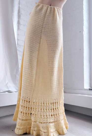 butter crochet knit maxi skirt