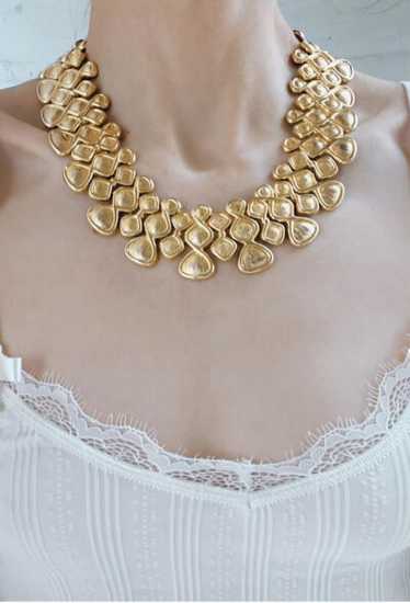 gold tone statement necklace