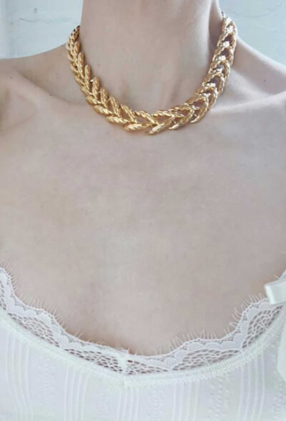 gold tone necklace - image 2