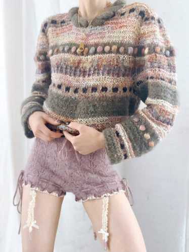 artisan mixed knit jumper