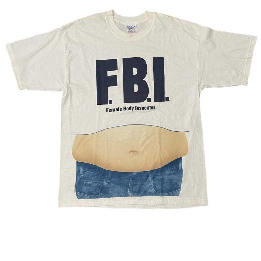 Gildan × Vintage Vintage 90s Joke Funny FBI Tee - image 1