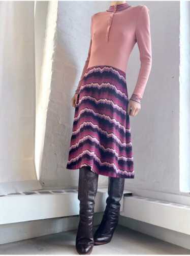 60s Italian mauve knit dress