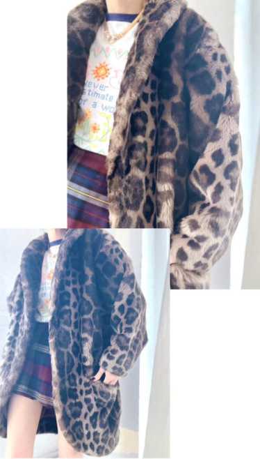 French faux fur leopard coat