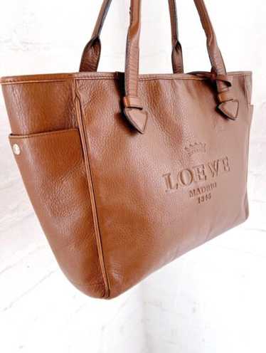 authentic Loewe chocolate leather bag