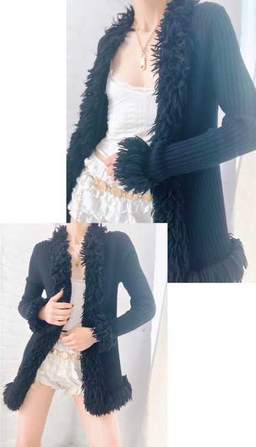 knit Yves Saint Laurent shaggy cardigan