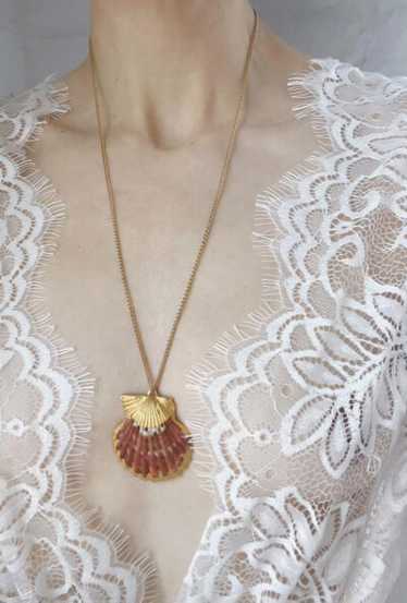 gold plated seashell necklace