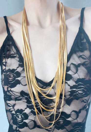 gold plated layered necklace