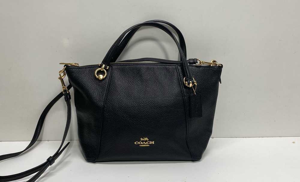 Coach Pebble Leather Kacey Satchel Bag Black - image 1