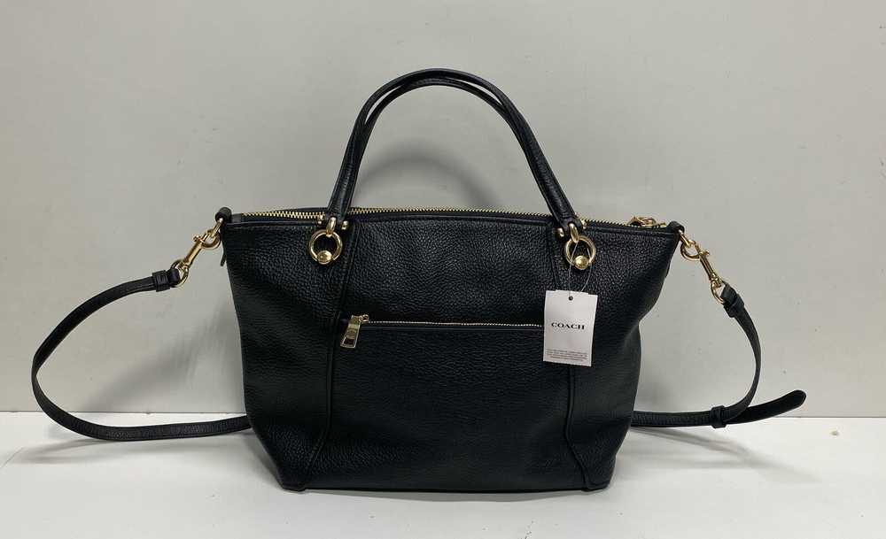 Coach Pebble Leather Kacey Satchel Bag Black - image 2