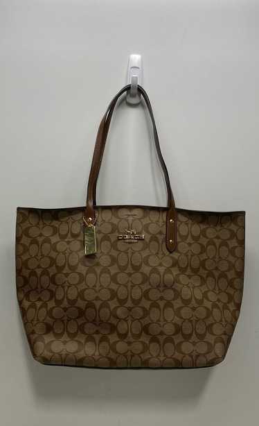 Coach Monogram Signature Large Town Shoulder Tote 