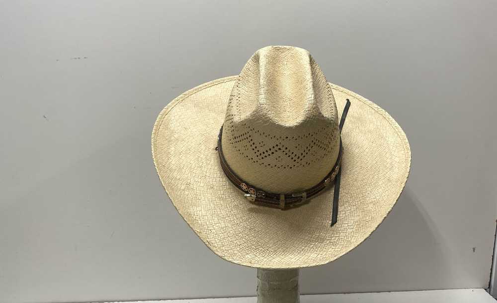 Pana American Straw Western Cowboy Hat Size 7 1/8 - image 2