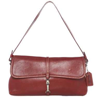 Vintage Coach Early 2000s Red Leather Y2K Baguett… - image 1