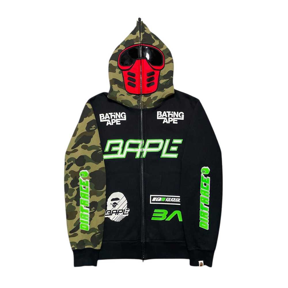 Bape Bmx Mask Zip Up Hooded Sweatshirt Black - image 1