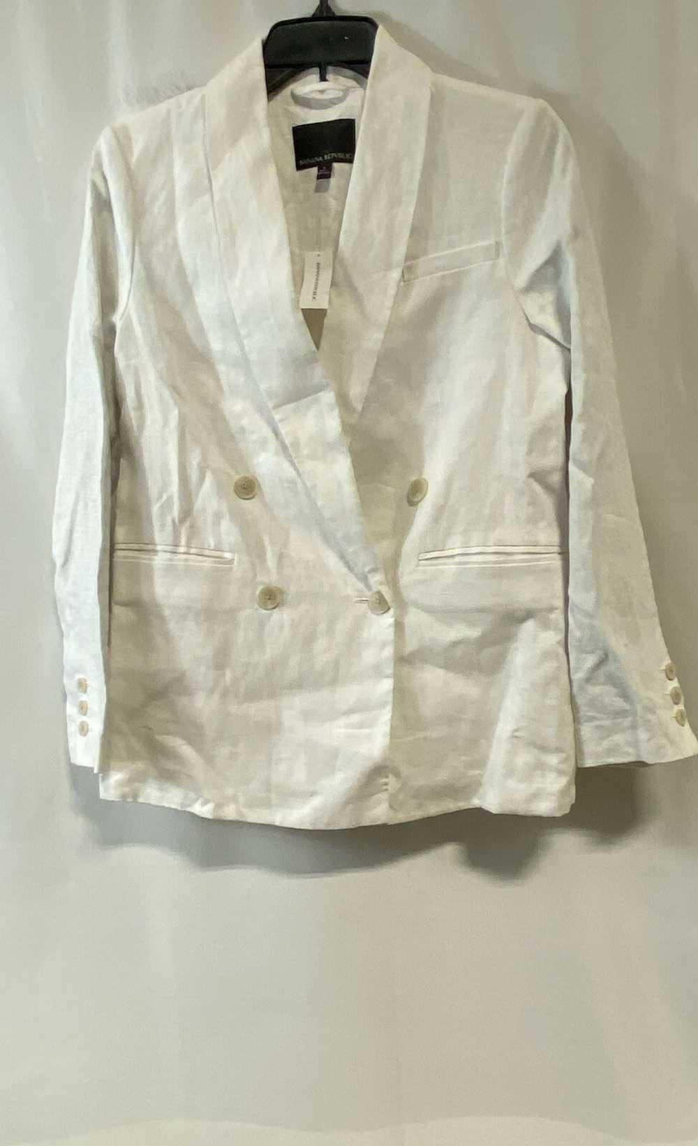 NWT Banana Republic Womens White Linen Long Sleev… - image 1