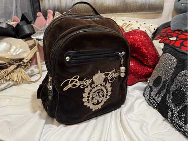 【JUICY COUTURE】スモールリュック ☆ブラック ※送料無 Juicy Couture - Black Liquorice Velour Heritage Backpack Bag