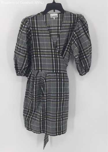 Ganni Women's Plaid Mini Dress Size 36