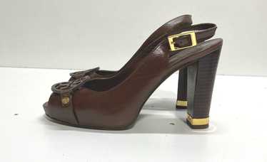 Tory Burch Brown Slingback Heels Size 7 - image 1