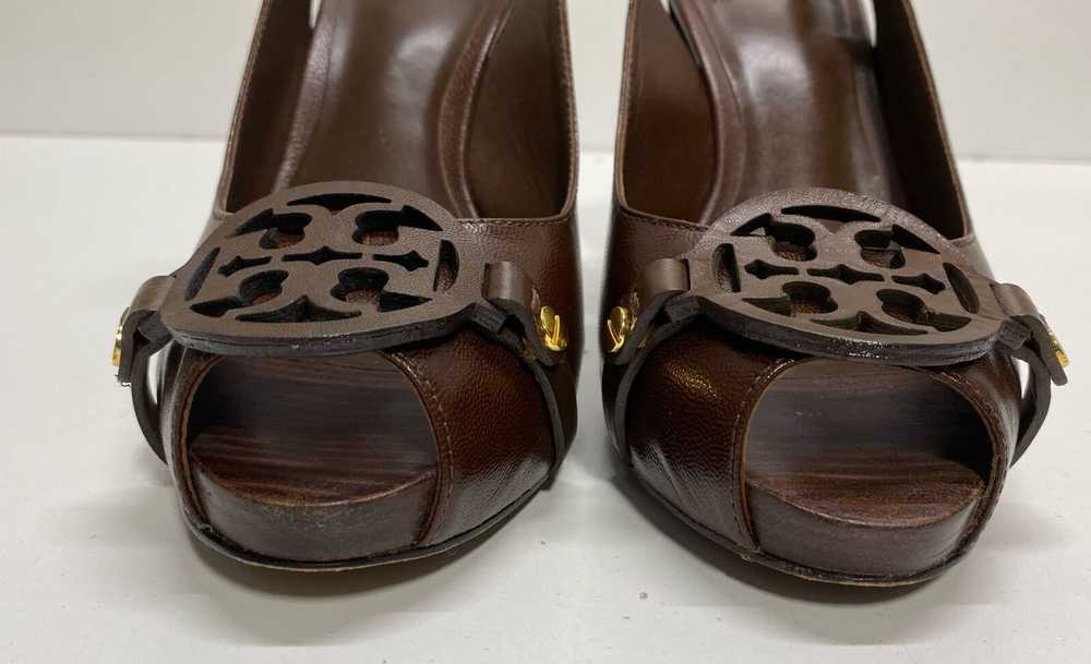 Tory Burch Brown Slingback Heels Size 7 - image 2